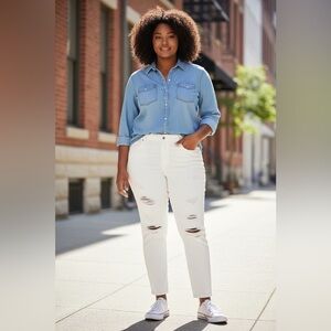 Torrid White Distressed Jeggings